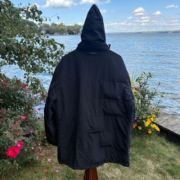 Nautica Insulated Winter Parka with Hood & 4 Pockets, True Black Men's XXL - Picture 9 of 15